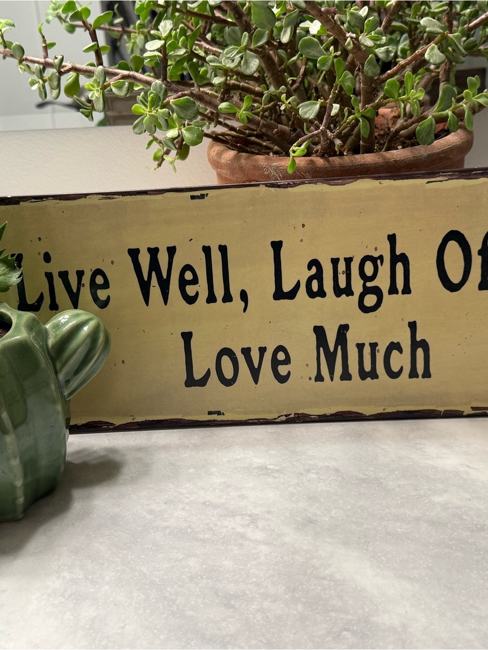 Live Well Laugh Often Love Much Yellow Wall Plaque